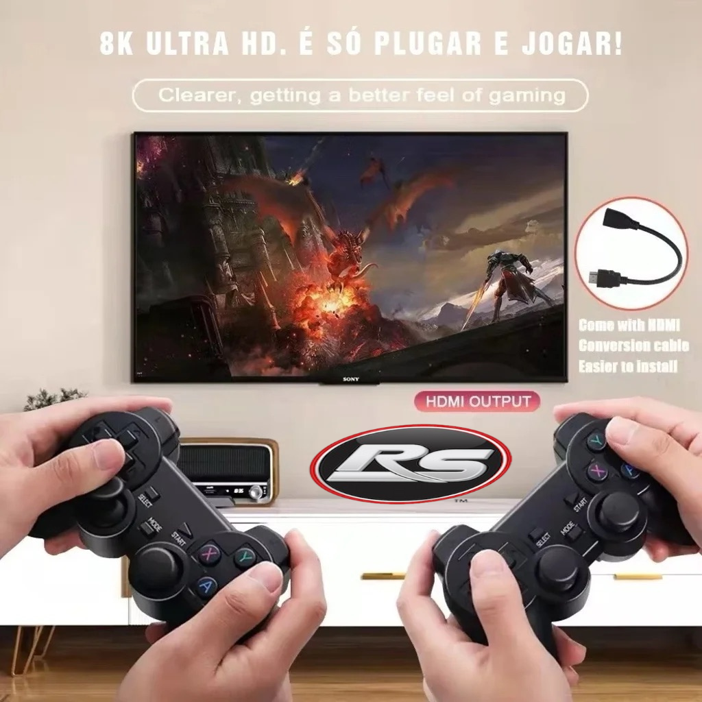 Videogame Stick X3 Pro Ultra HD 4K 64GB 30.000 Jogos - rs eletronicos sorocaba